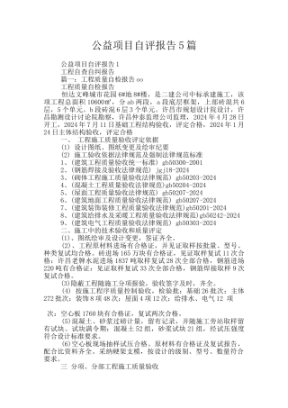 公益项目自评报告5篇