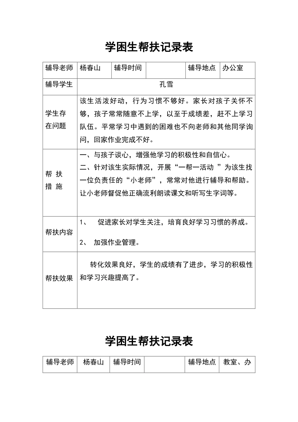 六学困生帮扶记录表_第3页