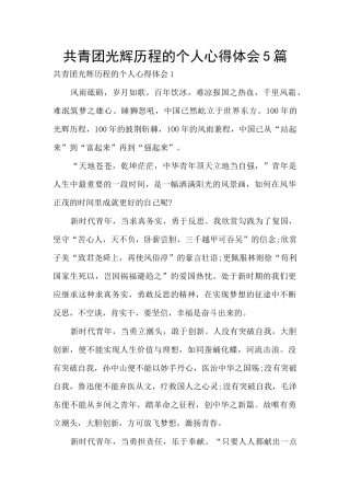 共青团光辉历程的个人心得体会5篇