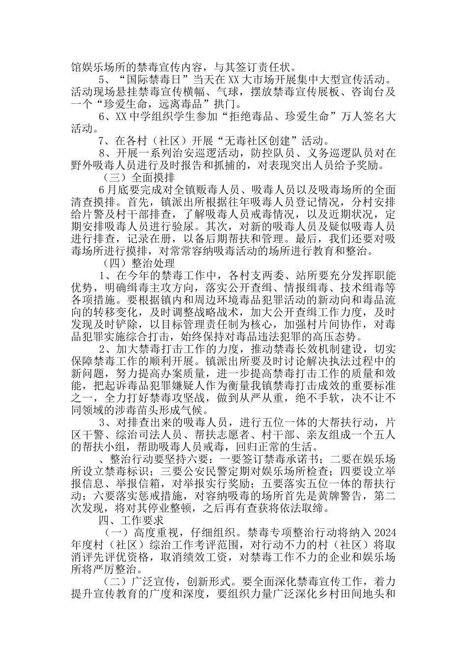 关于2024年禁毒工作专项行动方案5篇_第2页