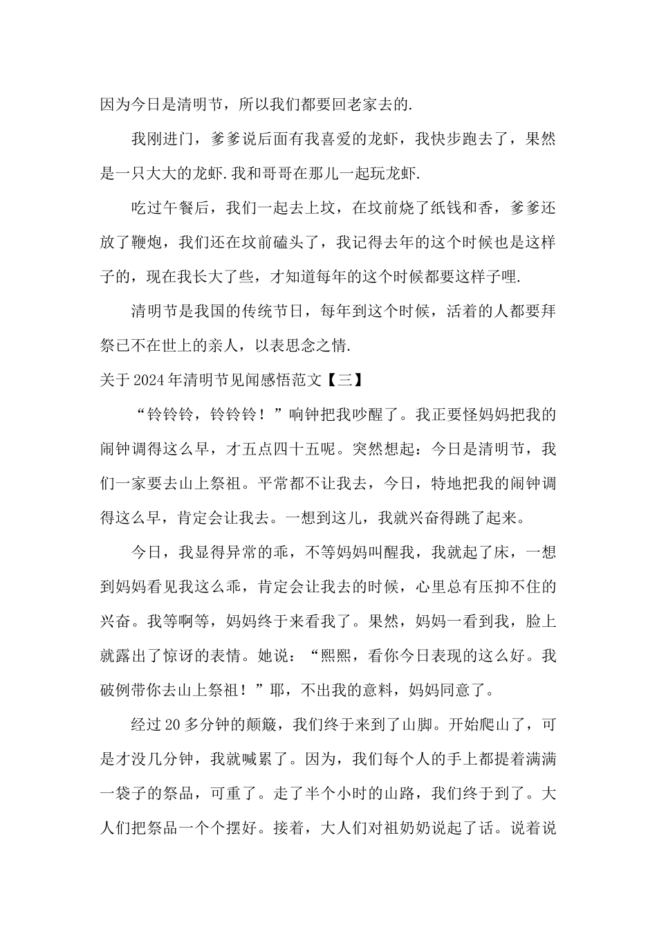 关于2024年清明节见闻感悟范文_第2页