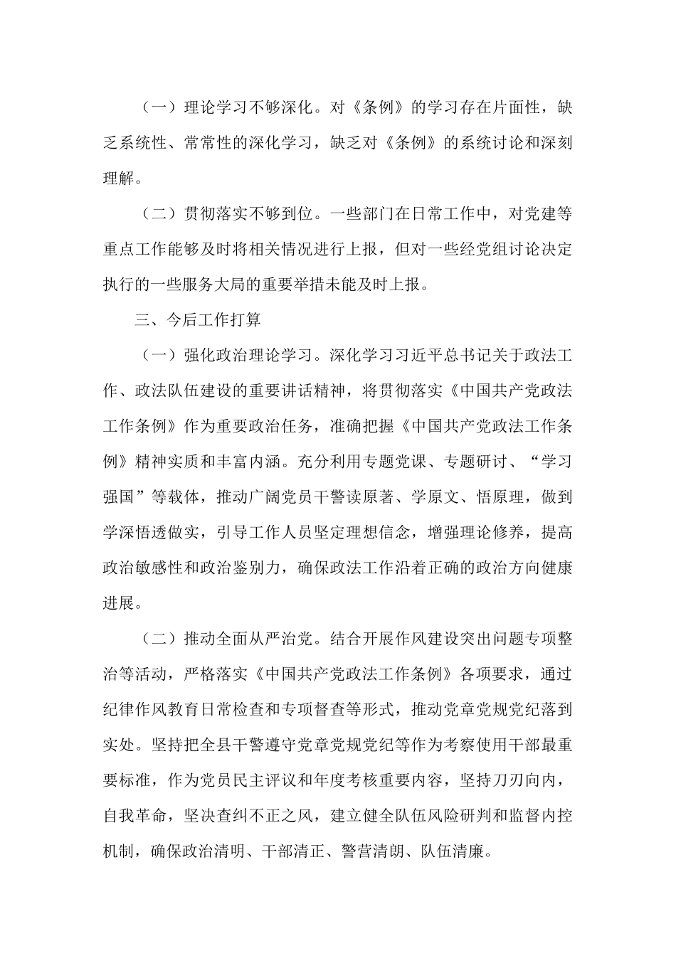 关于2024年贯彻落实政法工作条例情况报告_第3页