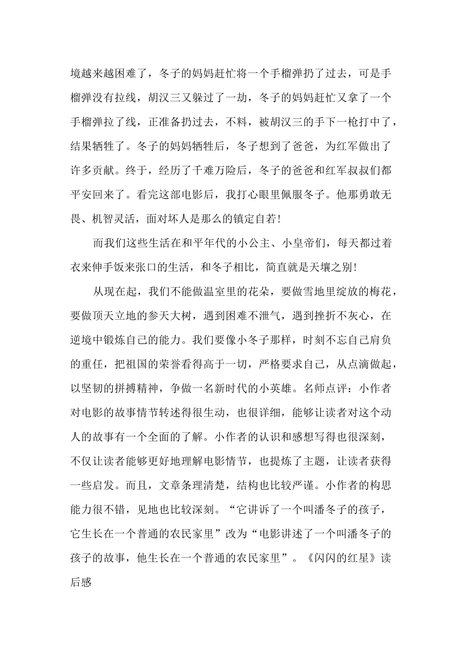 关于《闪闪的红星》读后感精选5篇_第3页
