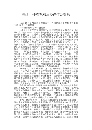 关于一件棉袄观后心得体会锦集