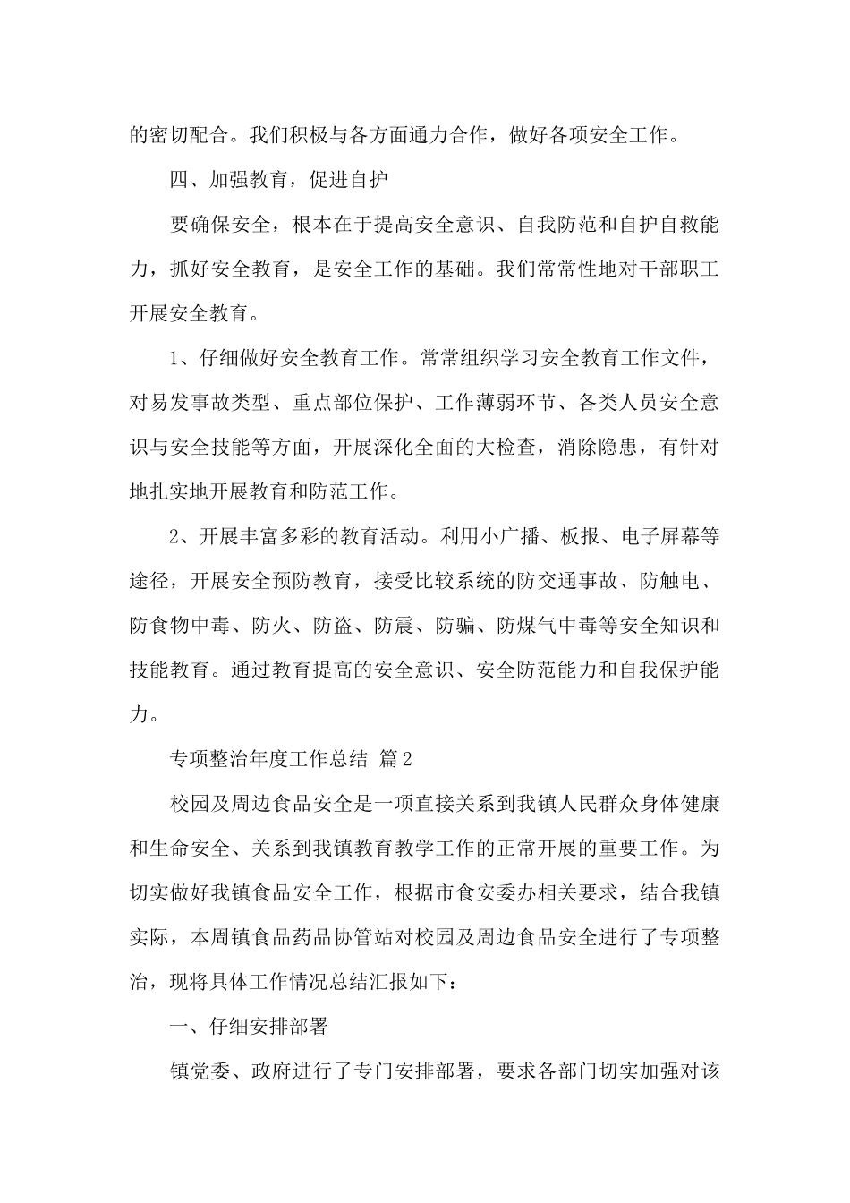 关于专项整治年度工作总结精选范文_第2页