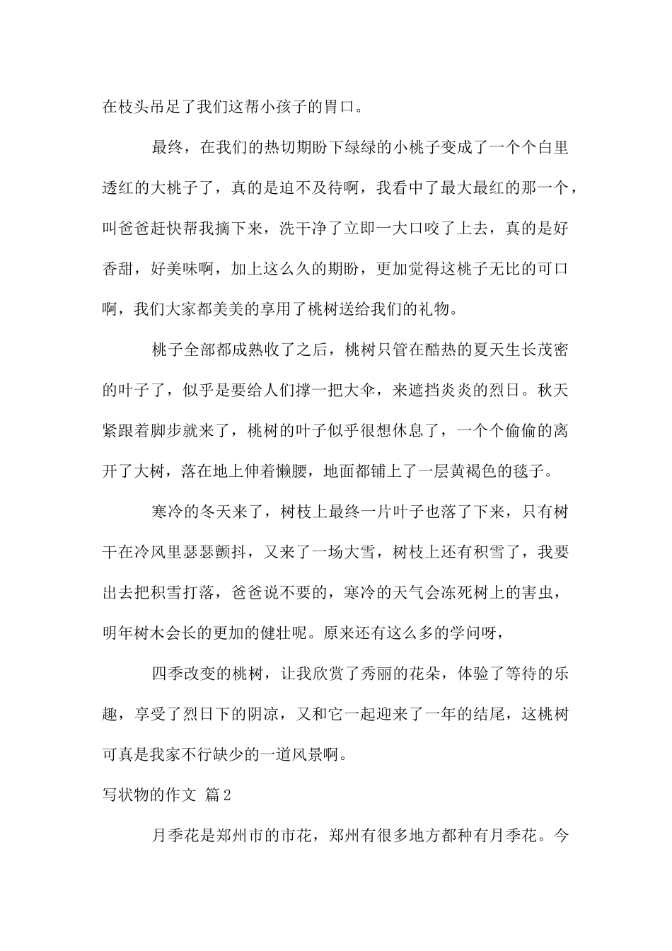 关于写状物的作文合集十篇_第2页