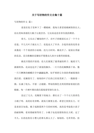 关于写状物的作文合集十篇