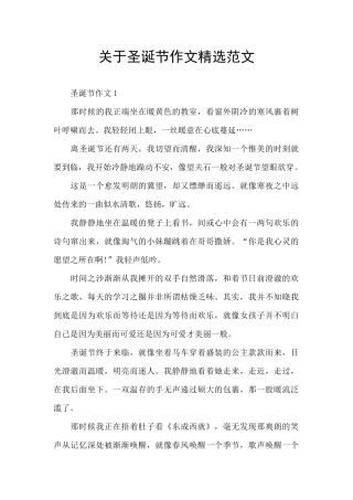 关于圣诞节作文精选范文