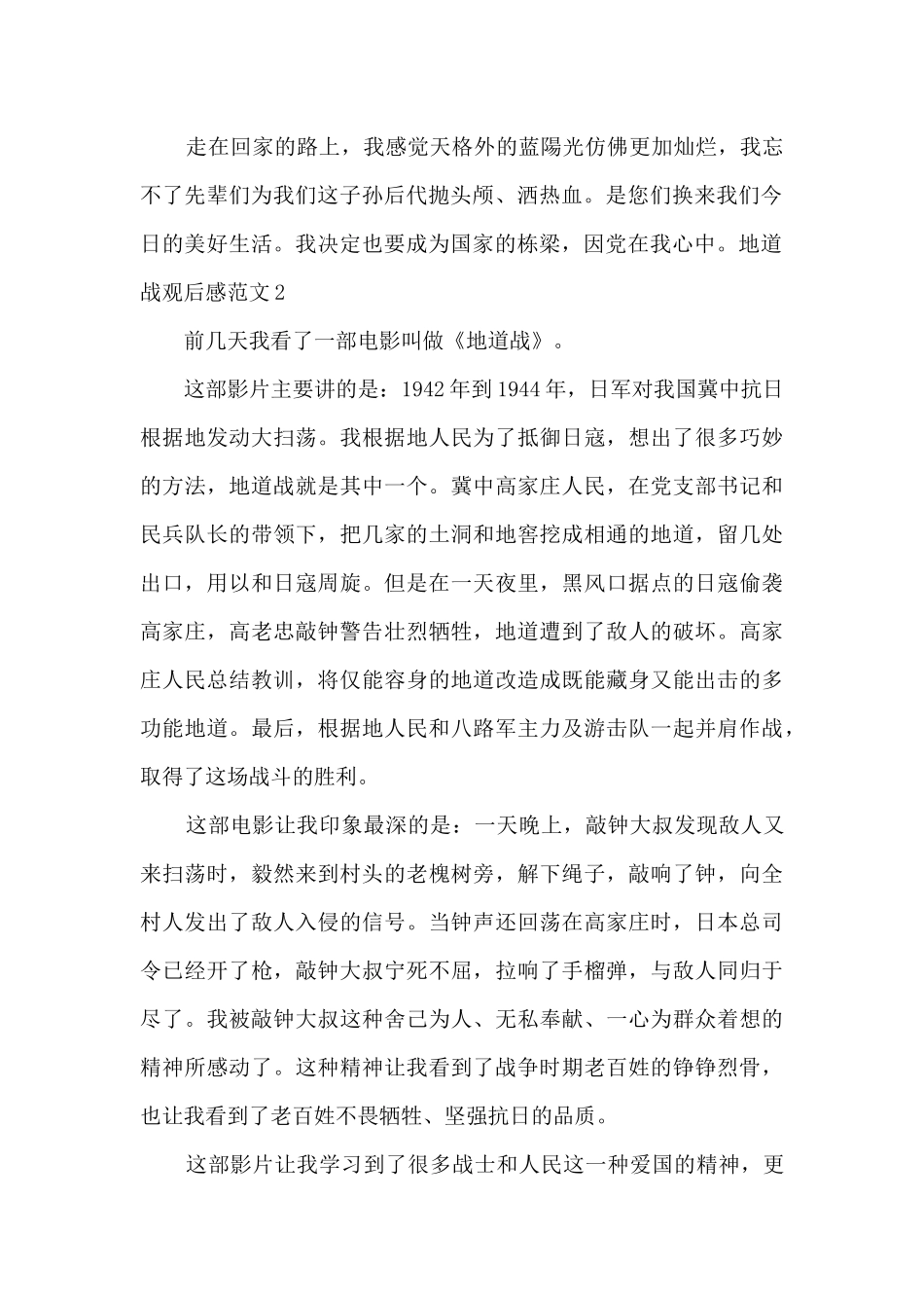 关于地道战观后感_第2页