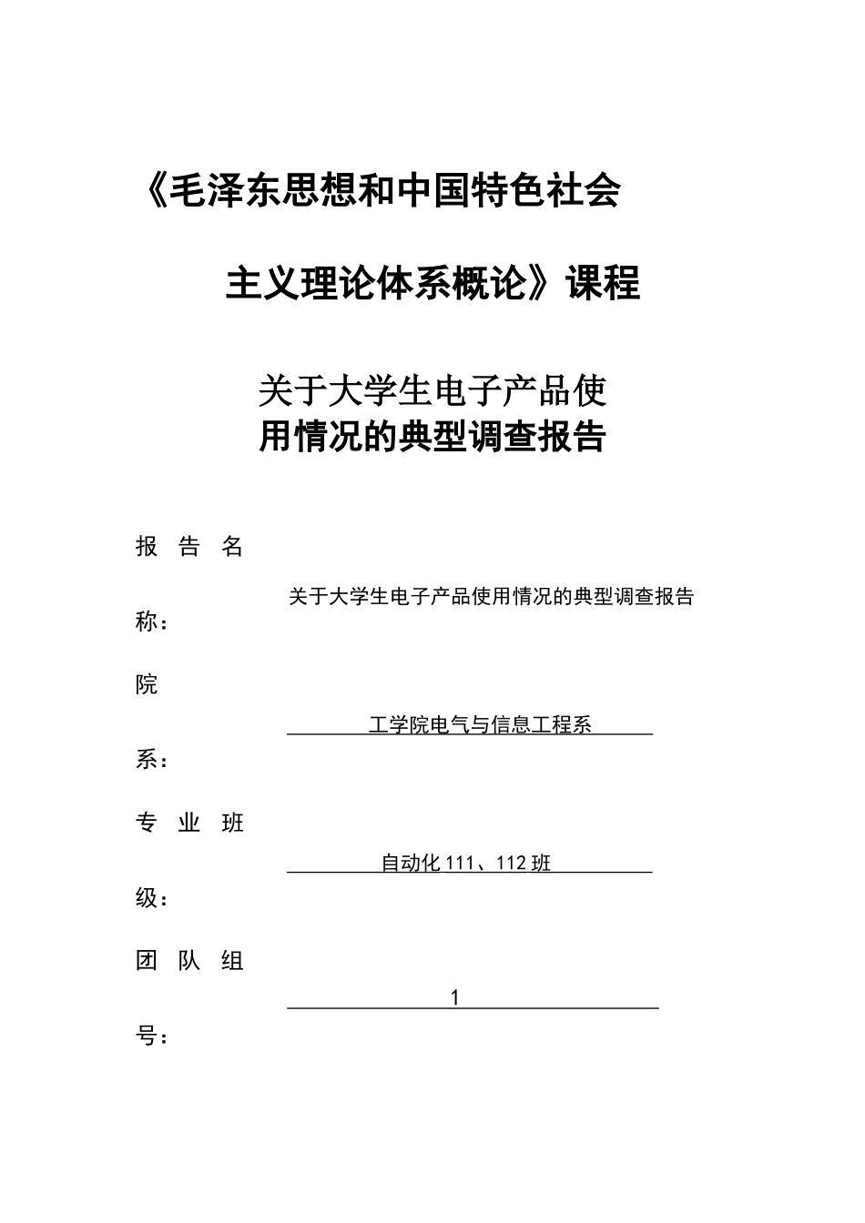 关于大学生电子产品使用情况典型调查报告_第1页
