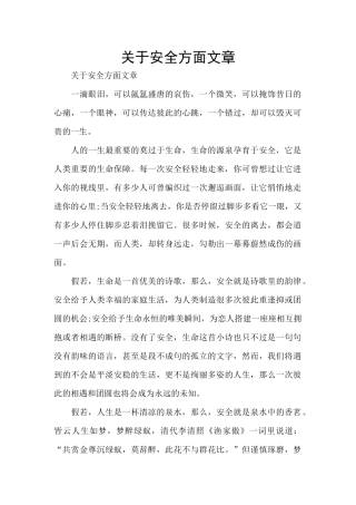 关于安全方面文章