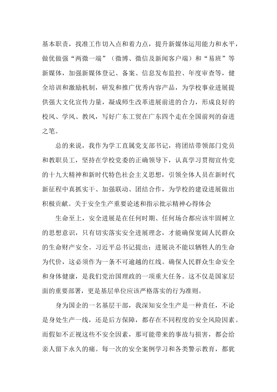 关于安全生产重要论述和指示批示精神心得体会集合9篇_第3页