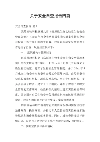 关于安全自查报告四篇
