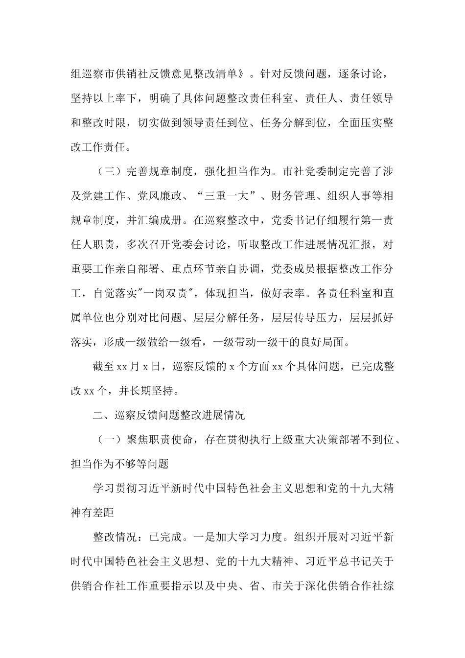 关于市供销合作社2024年巡察整改报告_第2页