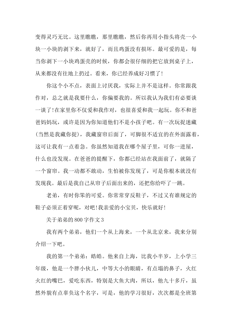 关于弟弟的800字作文优秀范文_第3页