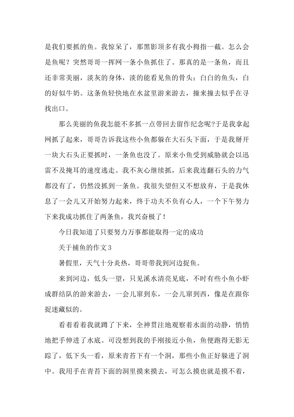 关于捕鱼的作文精选5篇_第3页