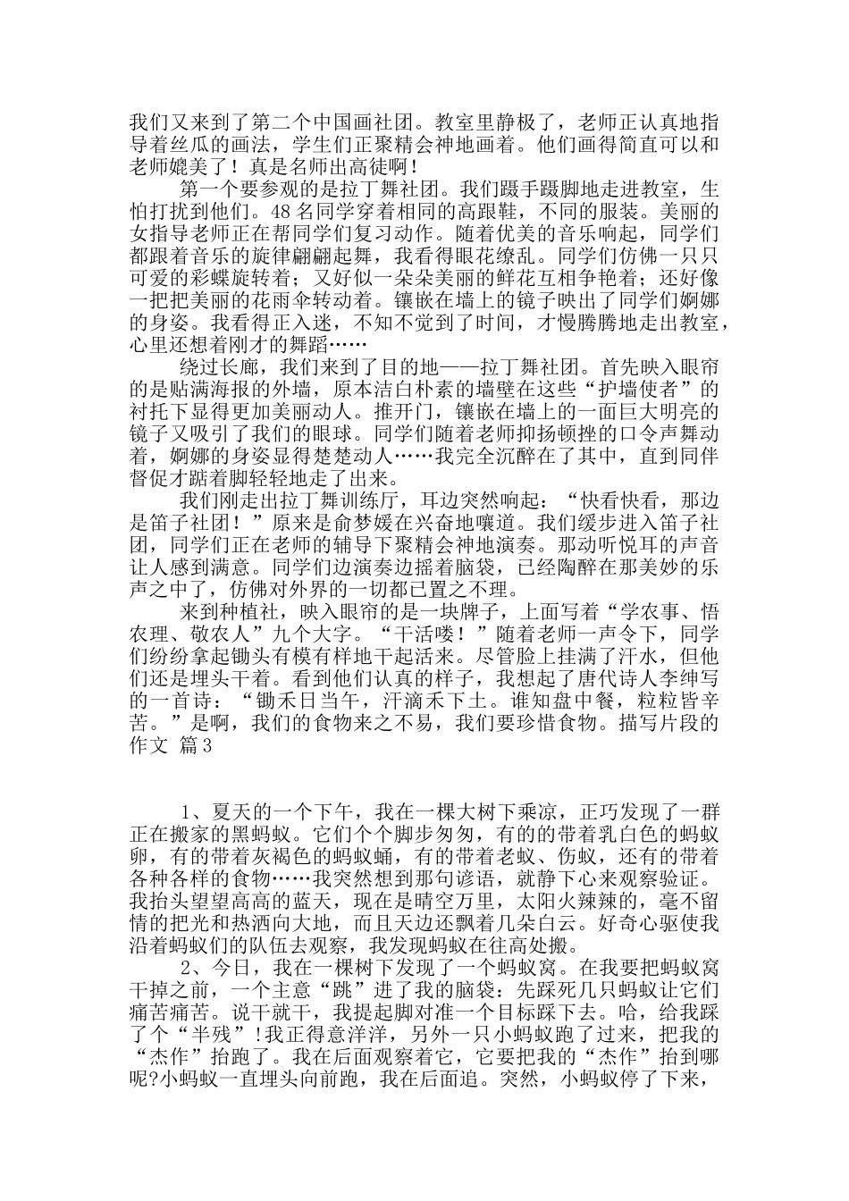 关于描写片段的作文汇编九篇_第2页