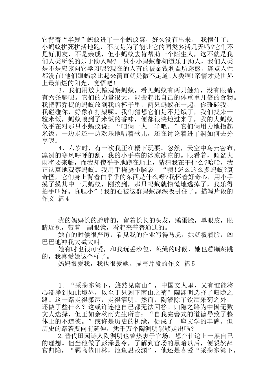 关于描写片段的作文汇编九篇_第3页