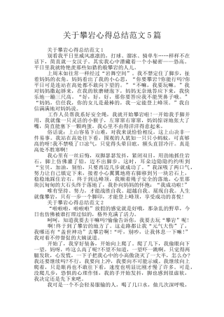 关于攀岩心得总结范文5篇