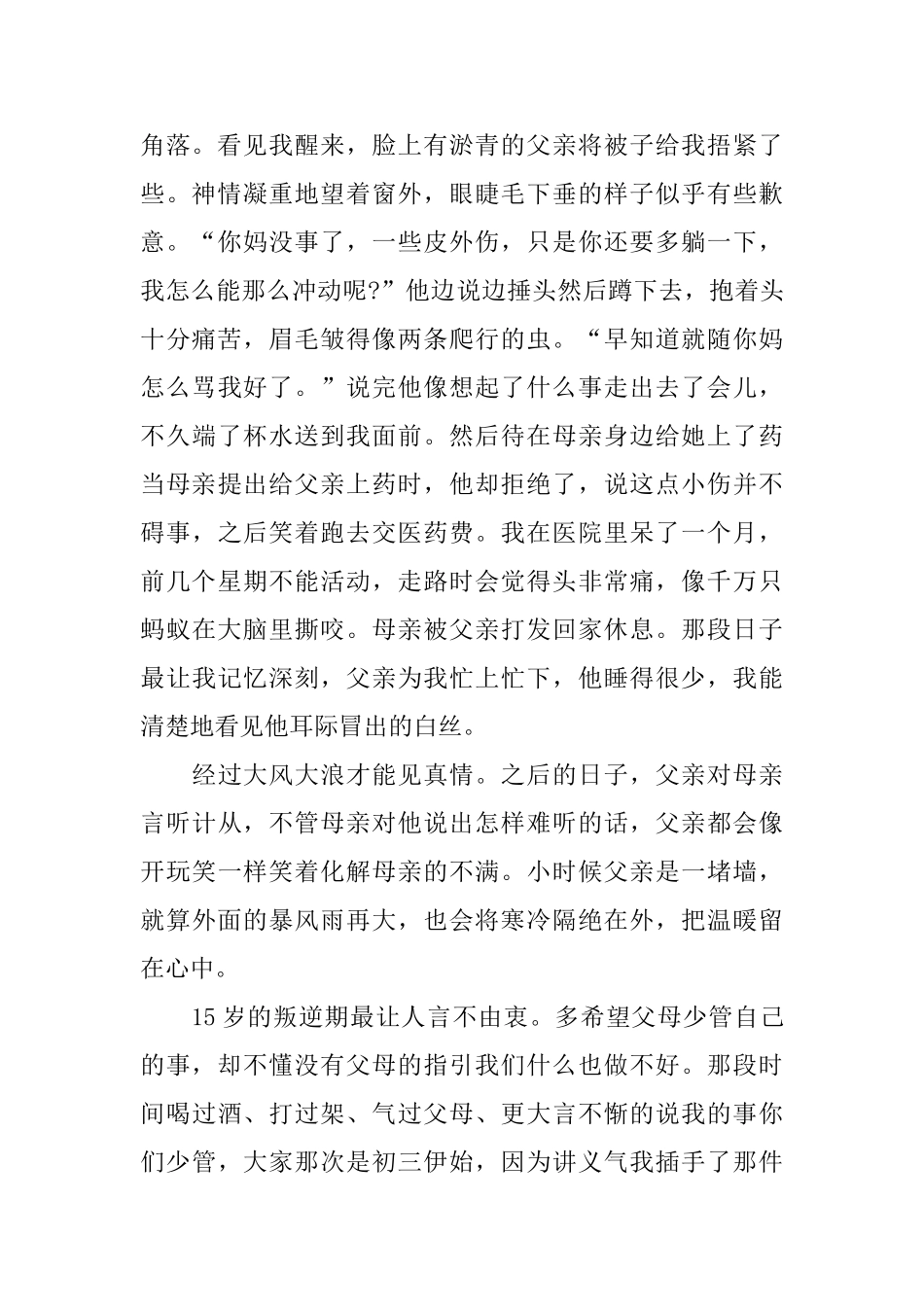 关于父爱演讲稿三分钟范文2024_第2页