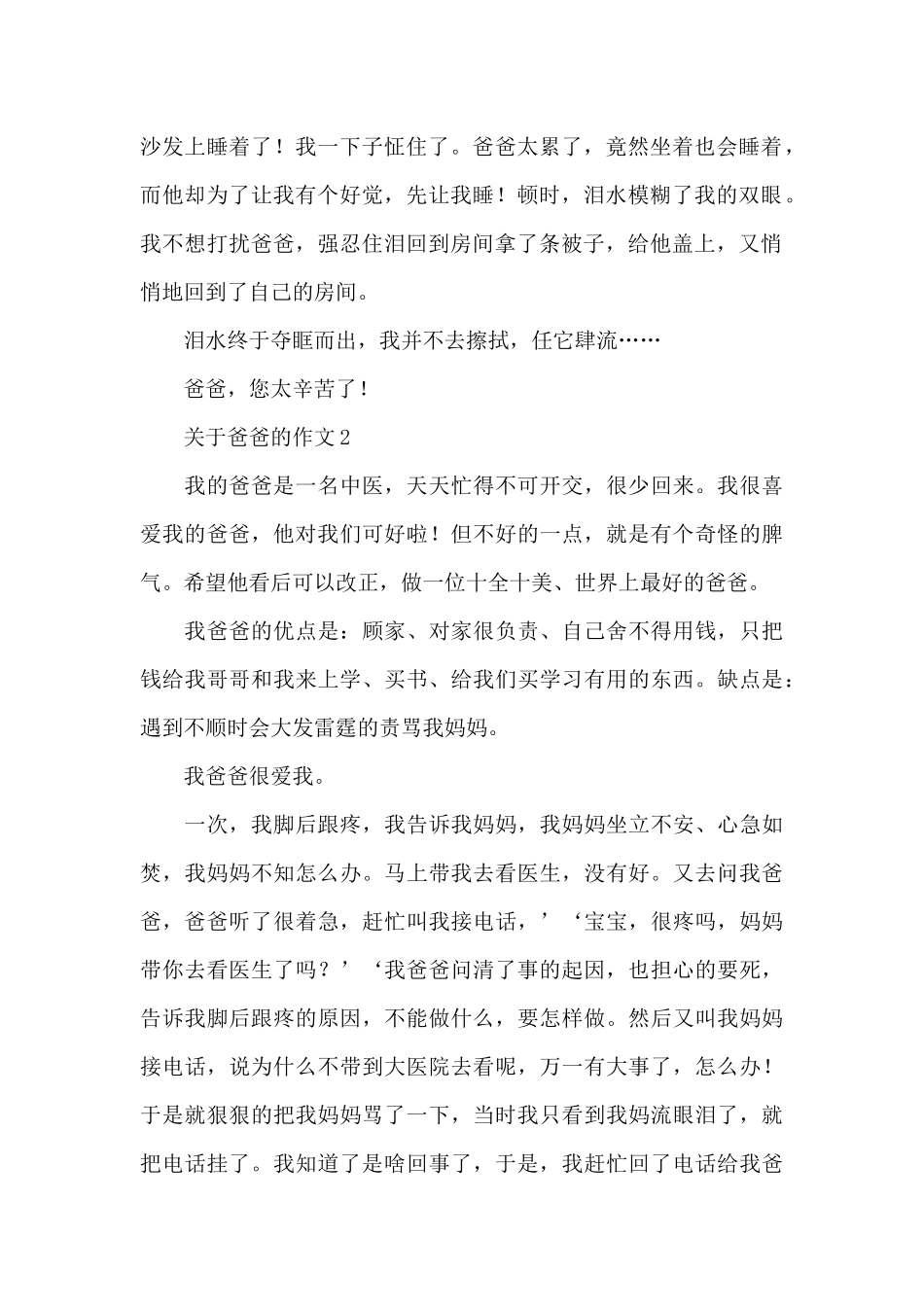 关于爸爸的作文精选5篇_第2页