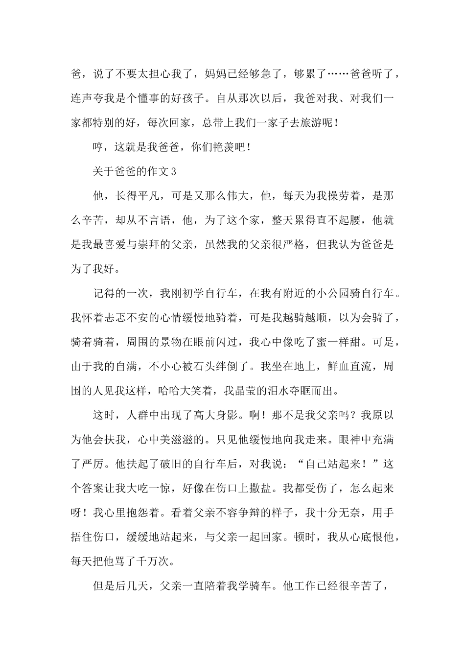 关于爸爸的作文精选5篇_第3页