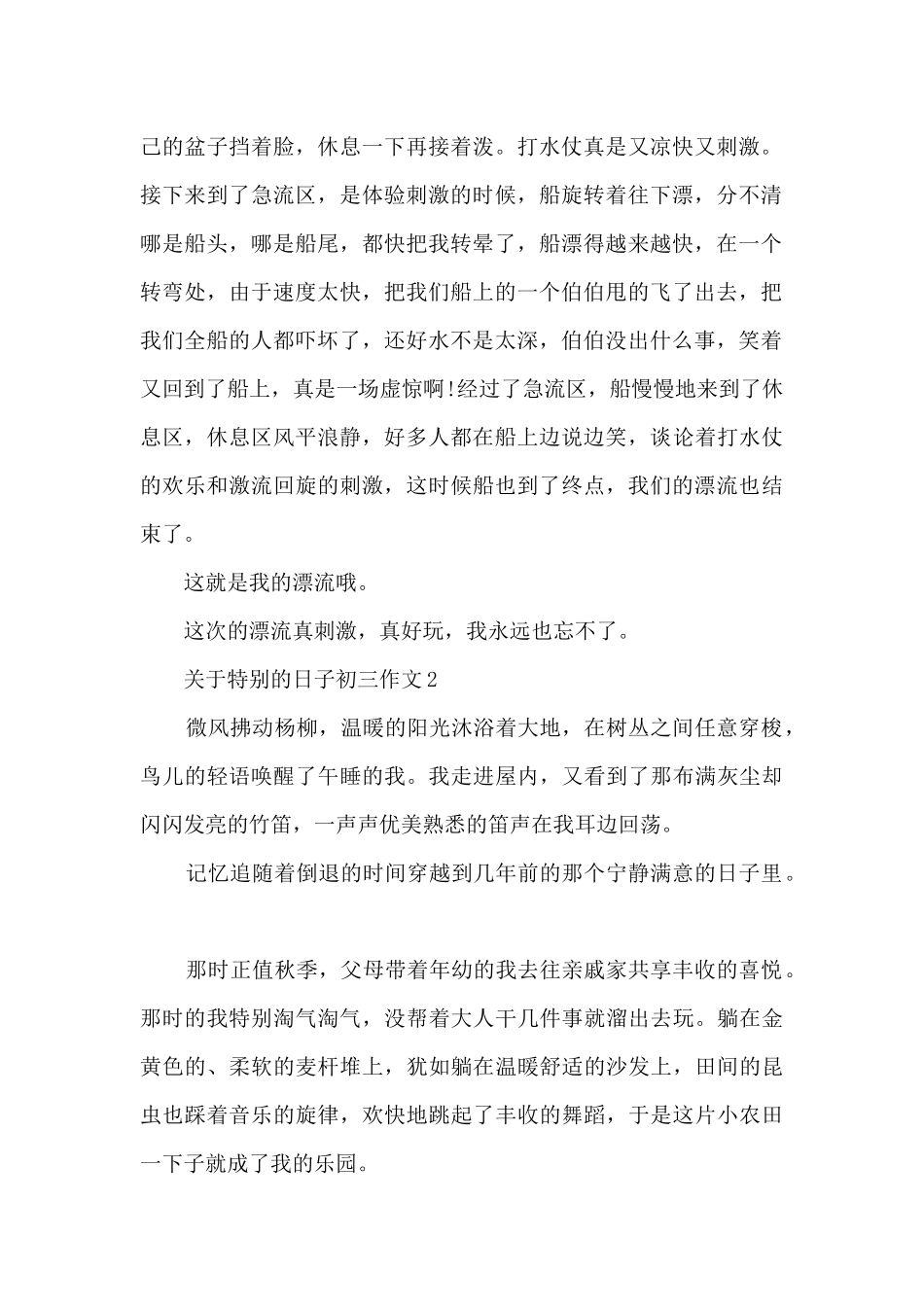 关于特别的日子初三作文5篇_第2页