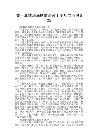 关于真情洒满扶贫路线上图片展心得5篇