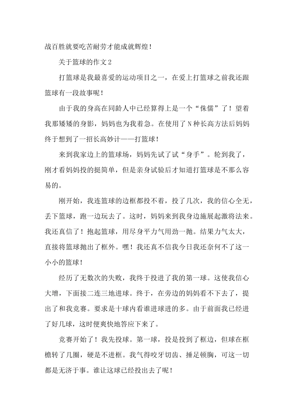 关于篮球的作文优秀范文_第2页