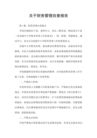 关于财务管理自查报告