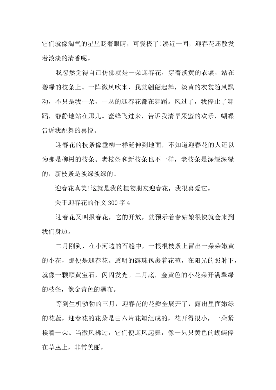 关于迎春花的作文300字以上10篇_第3页