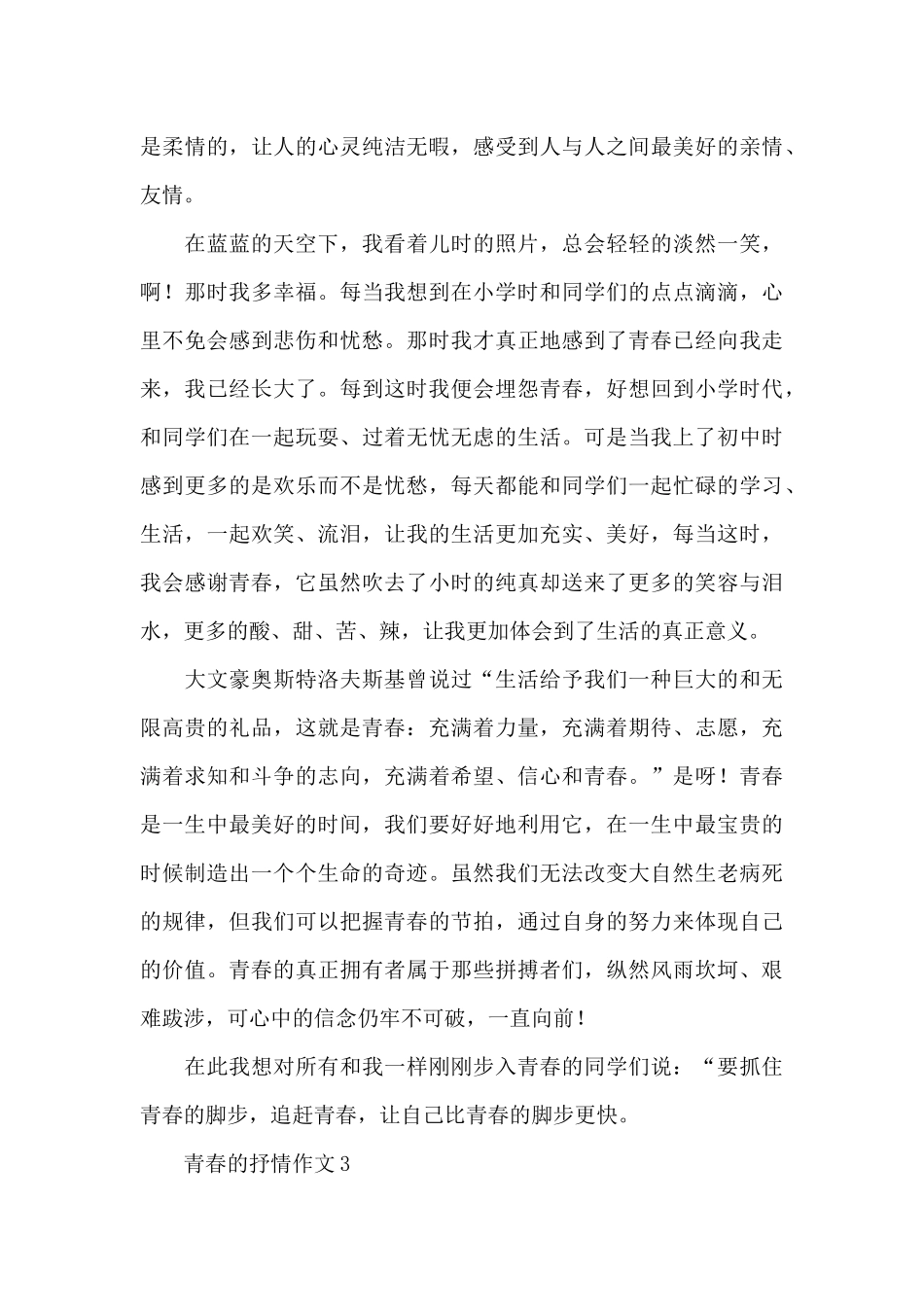 关于青春的抒情作文精选范文_第3页