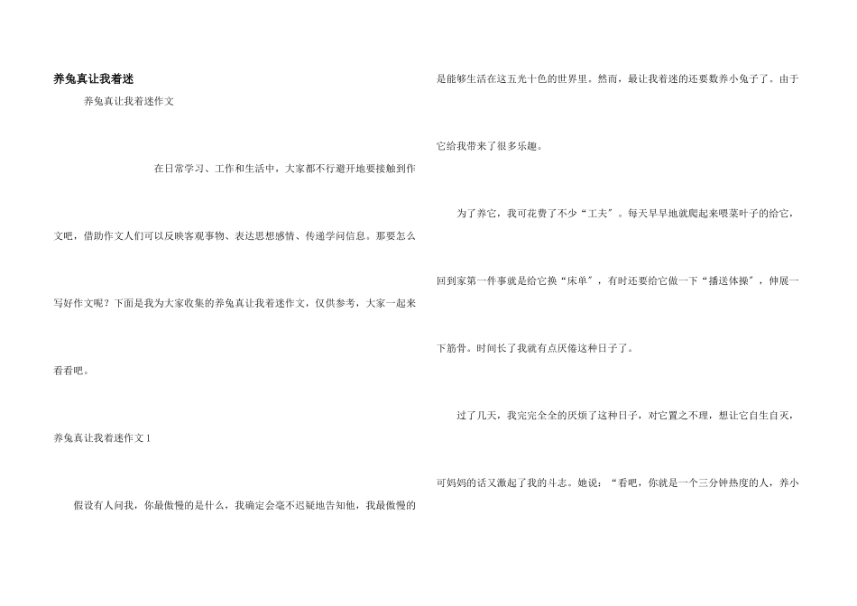 养兔真让我着迷_第1页