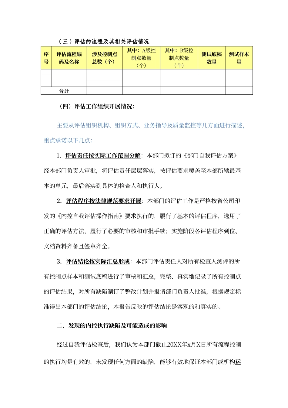 内控自我评估报告模板_第2页