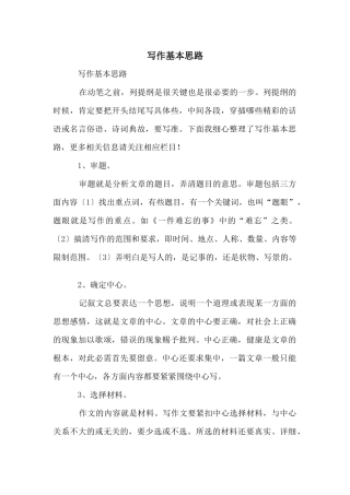 写作基本思路