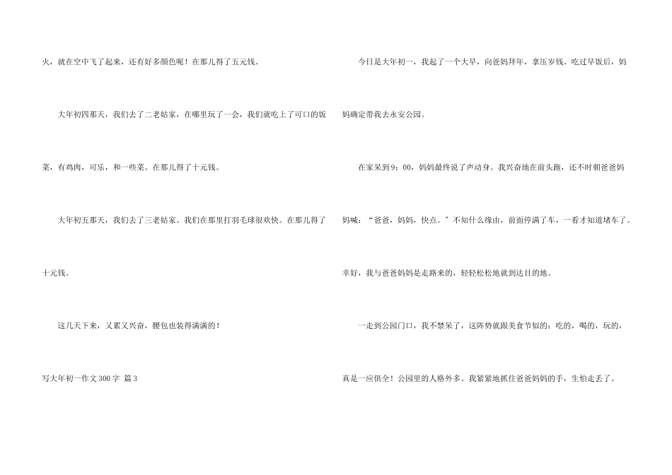 写大年初一300字汇编五篇_第3页