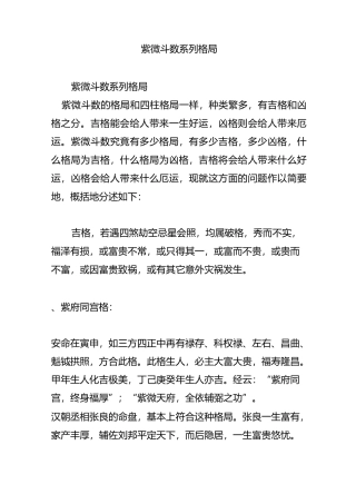 紫微斗数系列格局