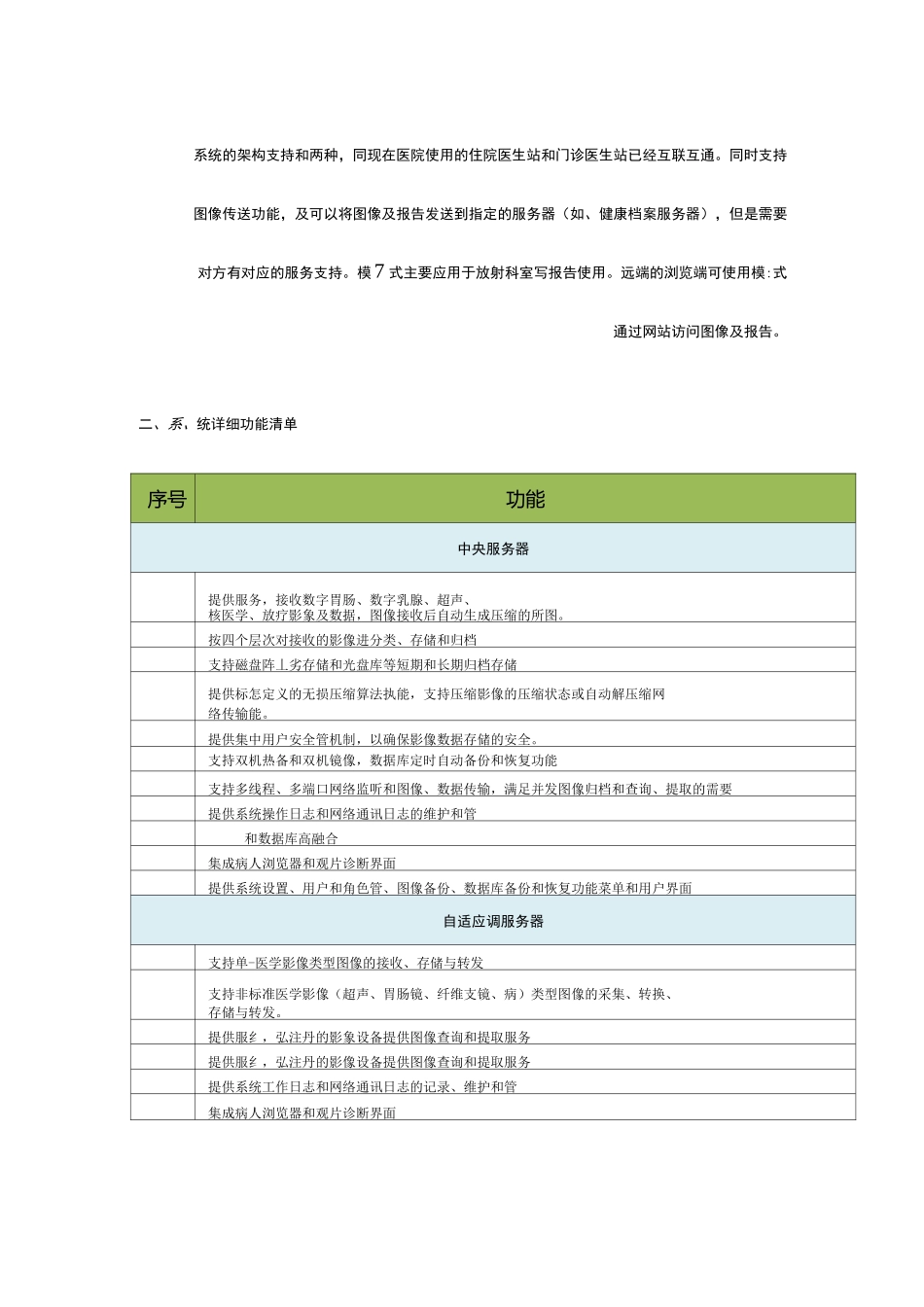 PACS系统功能及参数_第1页