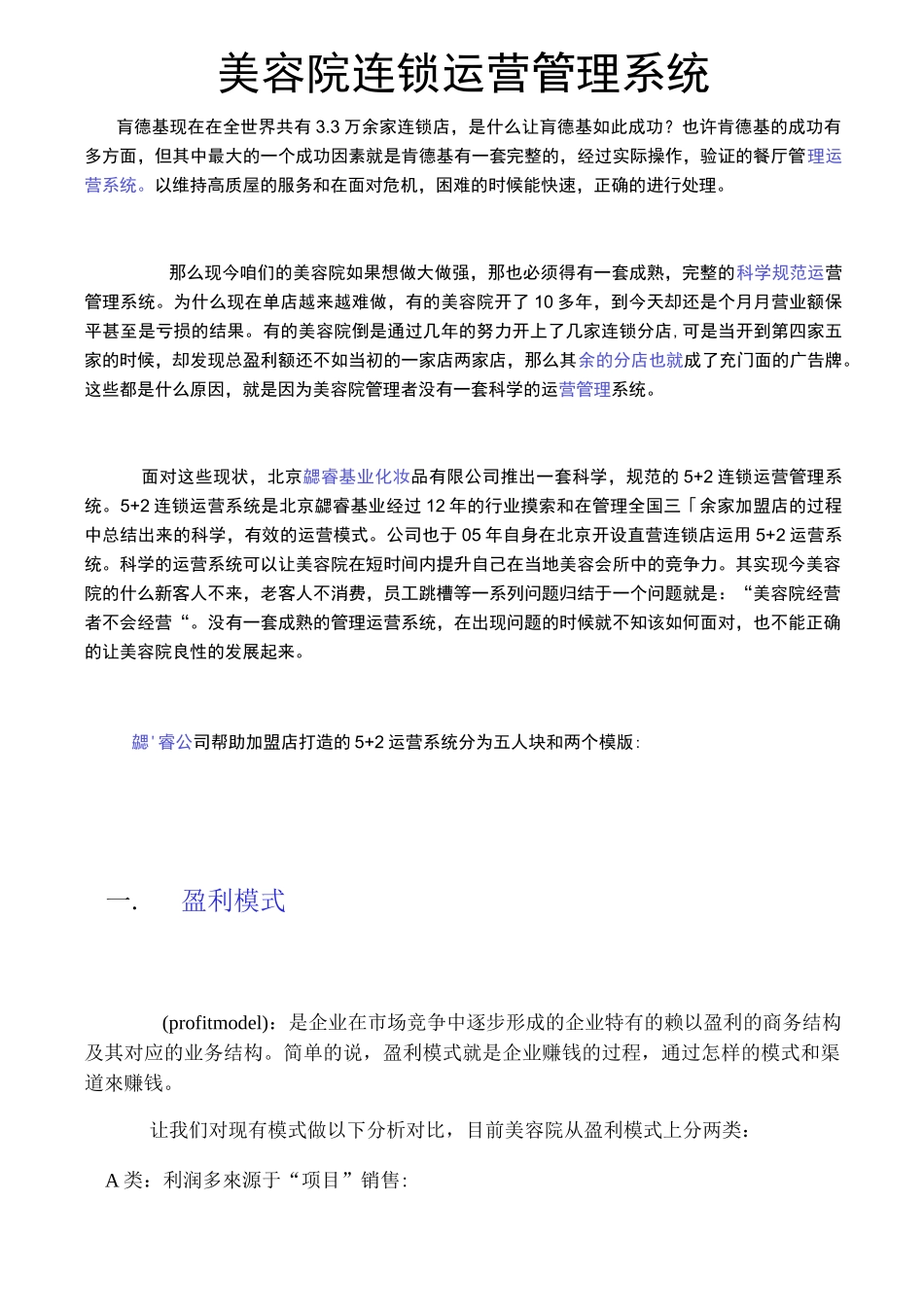 美容院连锁运营管理系统wps_第1页