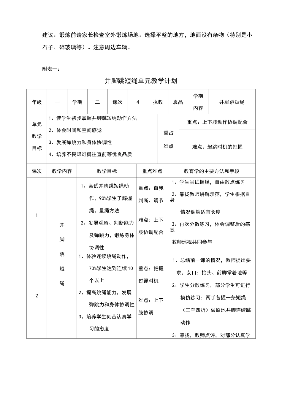 小学体育与健身一年级跳短绳作业_第3页