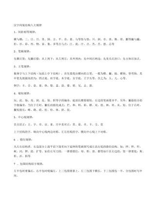 汉字间架结构八大规律法