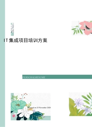 IT集成项目培训方案