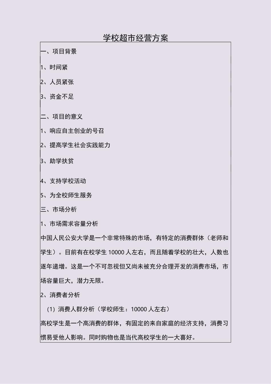 学校超市经营方案_第1页