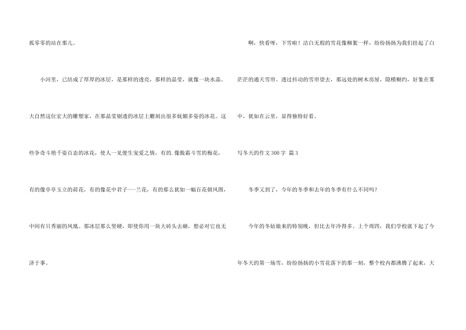 写冬天的300字3篇_第3页