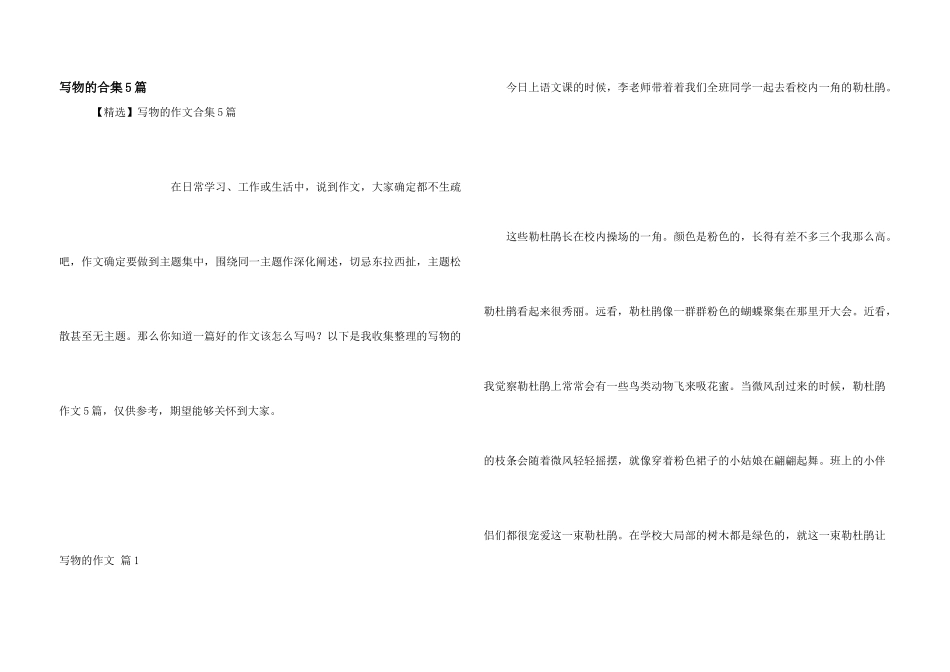 写物的合集5篇_第1页