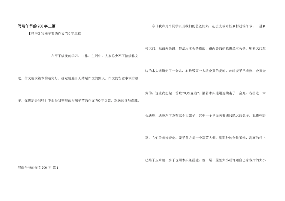 写端午节的700字三篇_第1页
