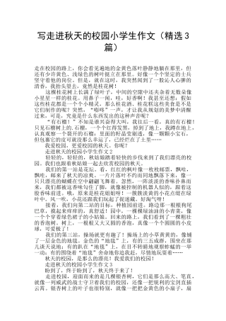 写走进秋天的校园小学生作文