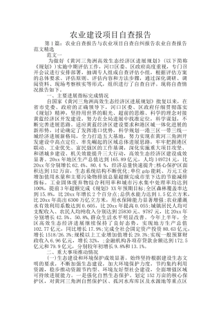 农业建设项目自查报告
