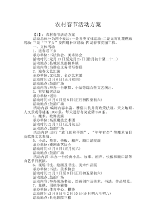 农村春节活动方案
