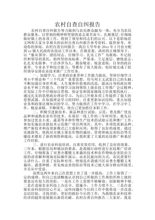 农村自查自纠报告